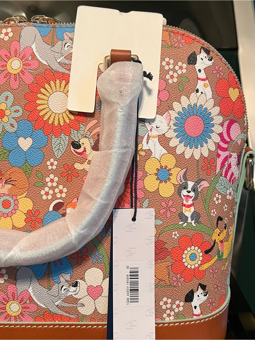 Disney Floral Pets Dooney & Bourke Medium Satchel Bag NEW With Tags RARE - Picture 7 of 9